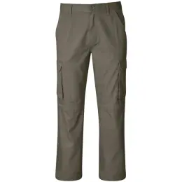 Mens Cargo Zip Off Pants Khaki Long Front